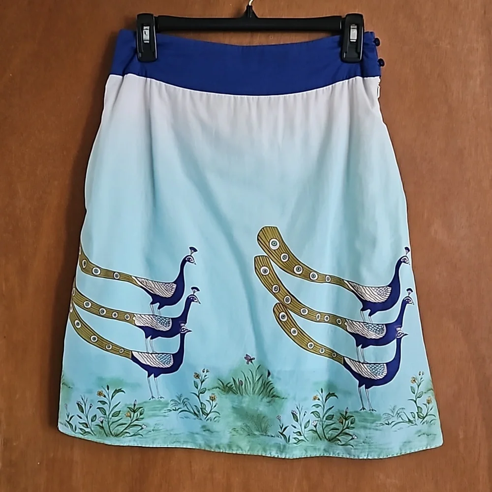 Anthropologie Edme & Esyllte Peacock Skirt sz 2